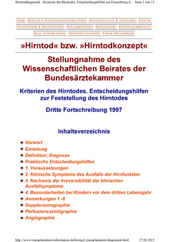 Kriterien des Hirntodes