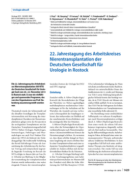 22. Jahrestagung des Arbeitskreises Nierentransplantation
