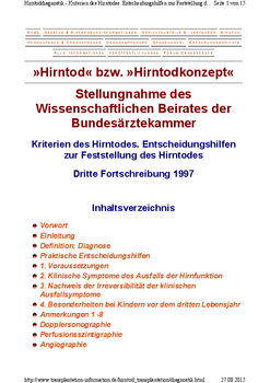 Kriterien des Hirntodes