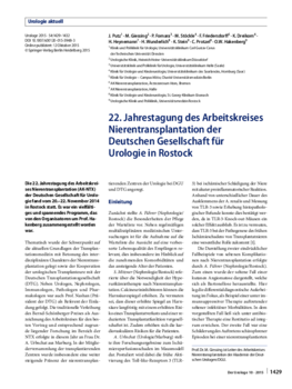 22. Jahrestagung des Arbeitskreises Nierentransplantation