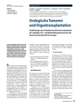 Urologische Tumoren und Organtransplantation
