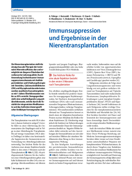 Immunsuppression und Ergebnisse in der Nierentransplantation