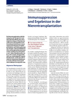Immunsuppression und Ergebnisse in der Nierentransplantation
