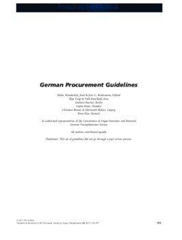 German Procurement Guidelines (2011)