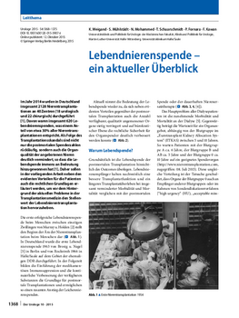 Lebendnierenspende – ein aktueller Überblick