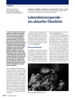 Lebendnierenspende – ein aktueller Überblick