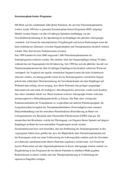 Nierentransplantation bei älteren Patienten