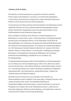 Voraussetzungen zur Aufnahme auf die Warteliste